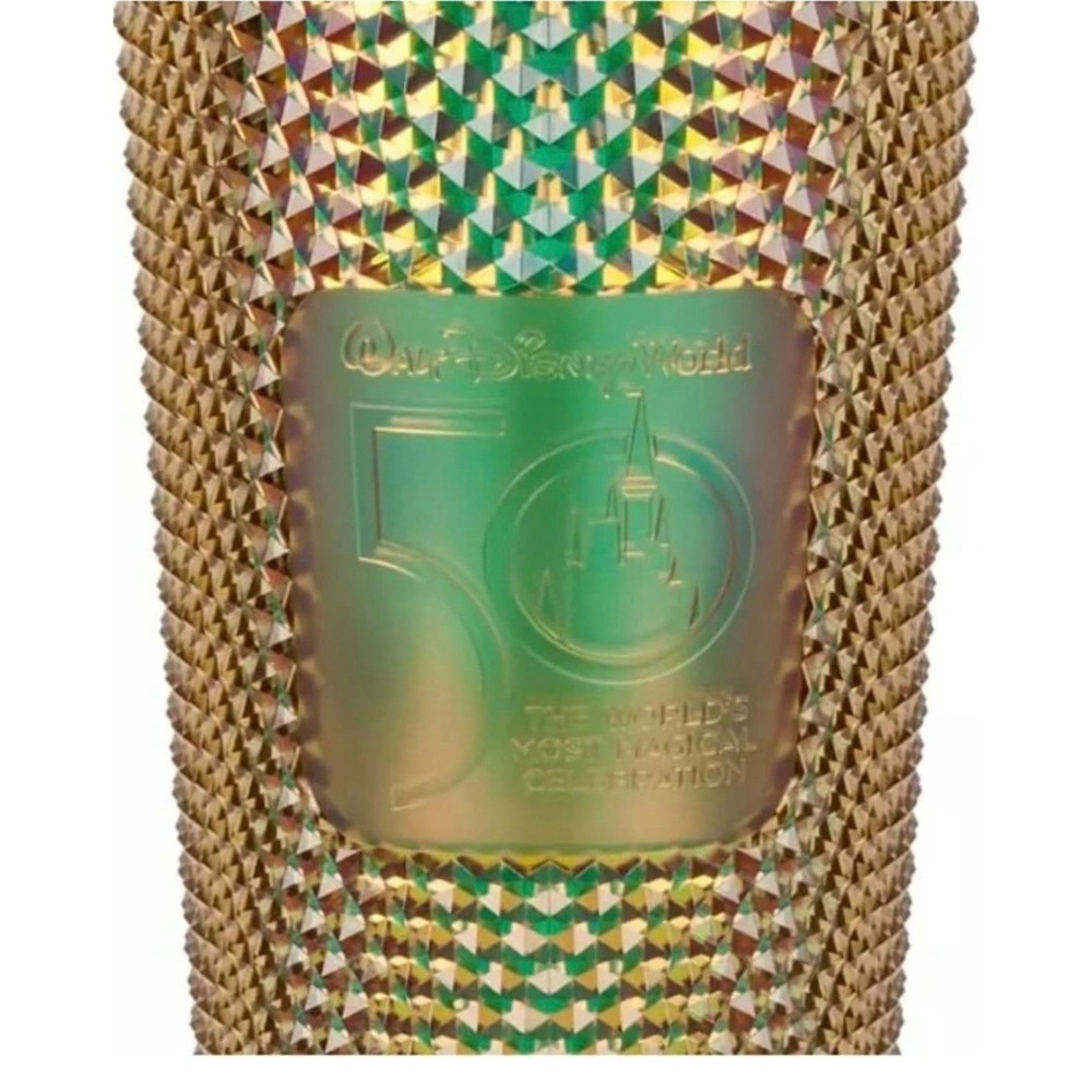 Disney Parks 50th Anniversary Castleโ Gold Studded Starbucks Tumbler Cup No Lid